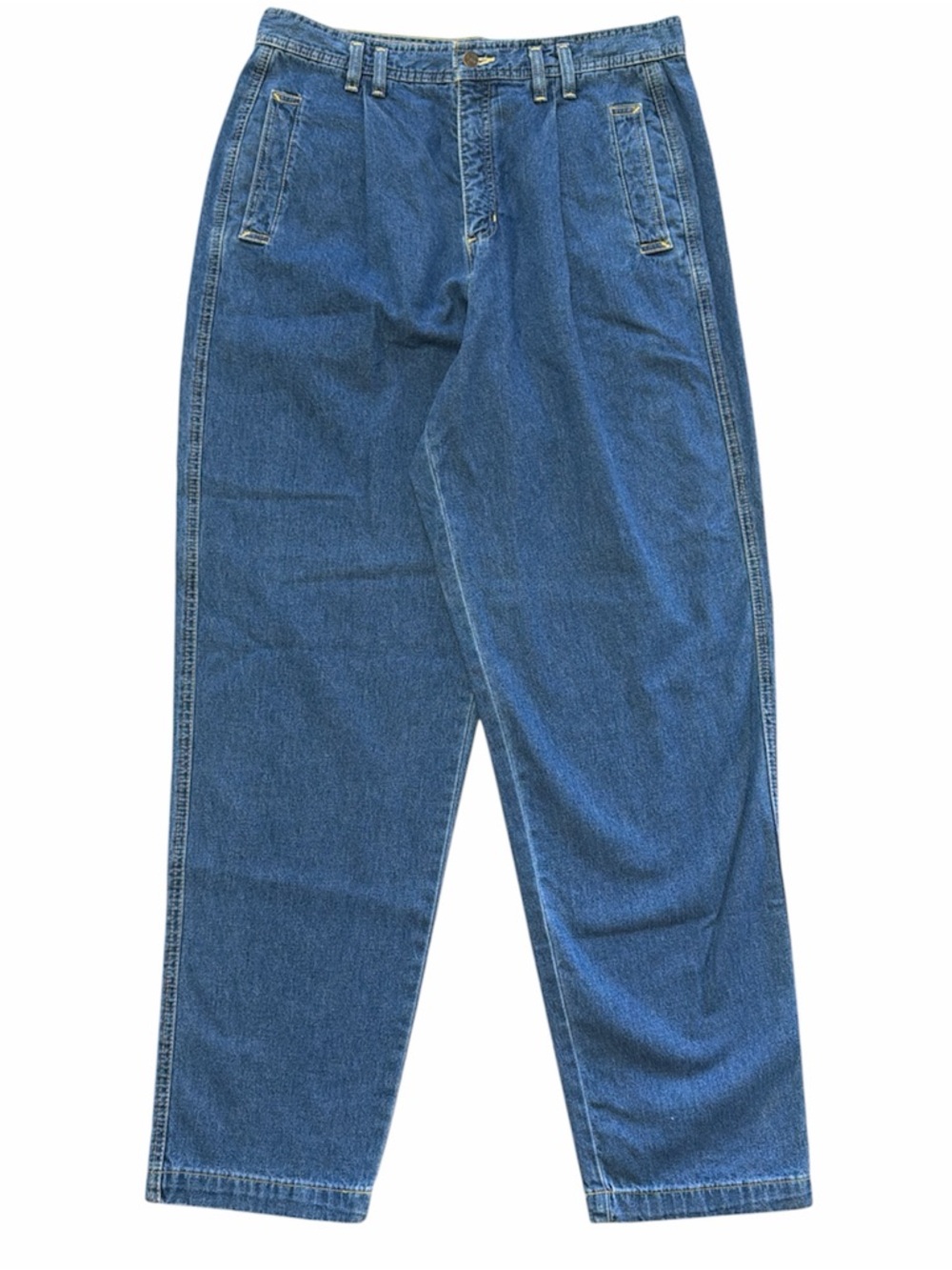 Vintage Liz Claiborne Hi-Waisted Pleated Relaxed Denim Jeans - Blue Size 16